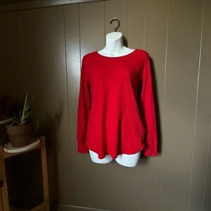 Old Navy Red Knit long sleeve lounge shirt or pajama shirt